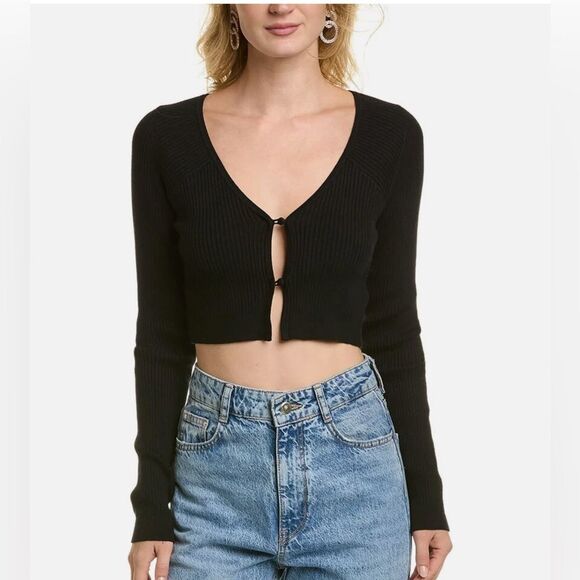 Favorite Daughter Darcy Cashmere Blend Cropped Cardigan Sweater - Picture 2 of 8